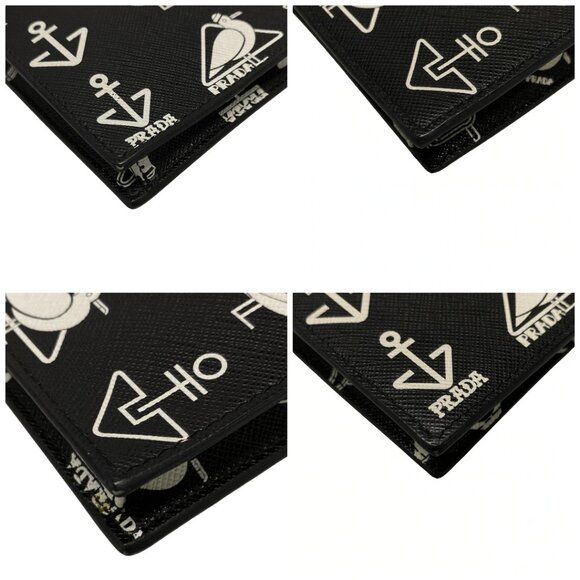 Auth PRADA - 2ZH068 Black White Saffiano Leather Shoulder Bag - Picture 16 of 16